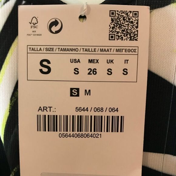 Zara S Tropical Palm FIG leaf print tank NWT - Picture 4 of 6